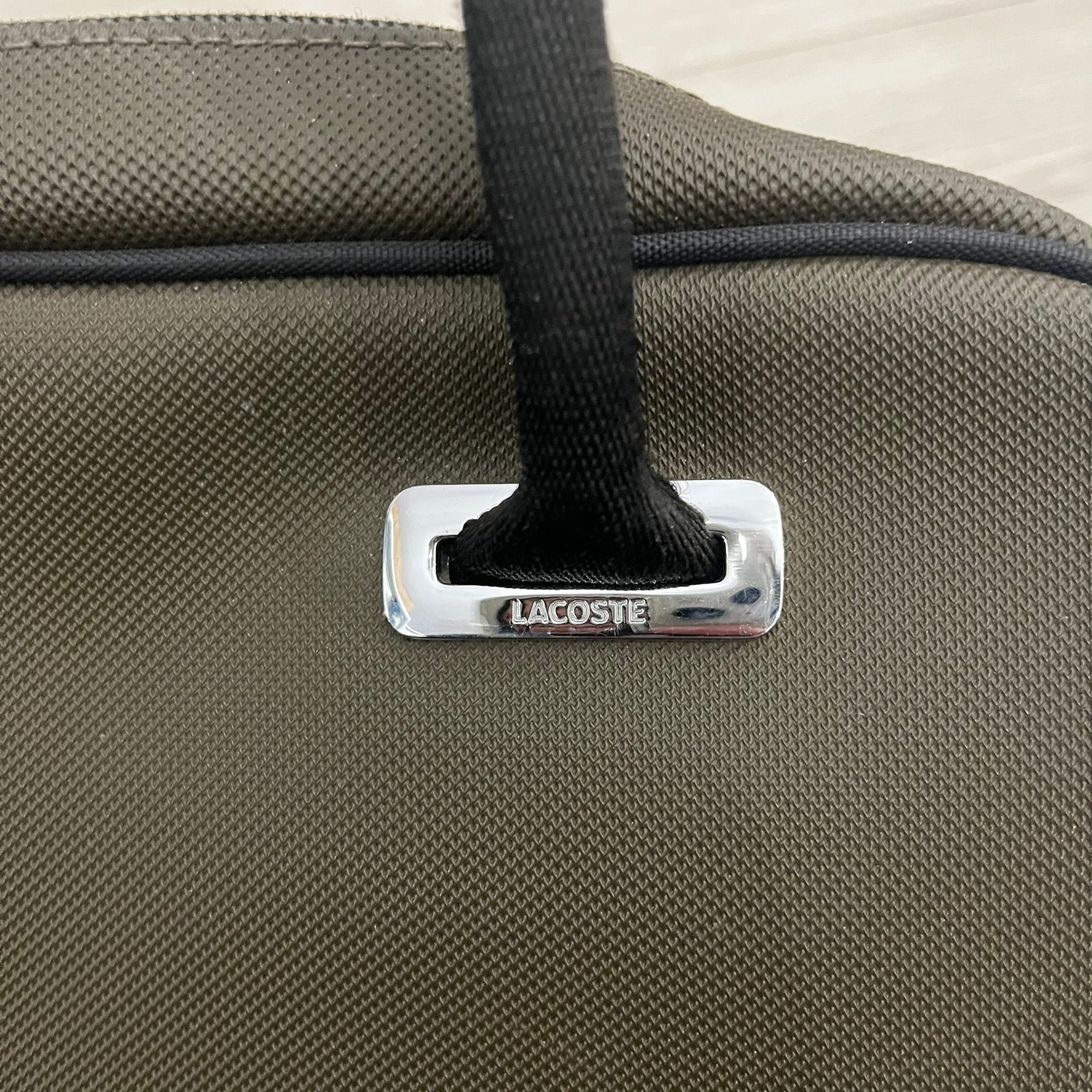 lacoste olive handbag