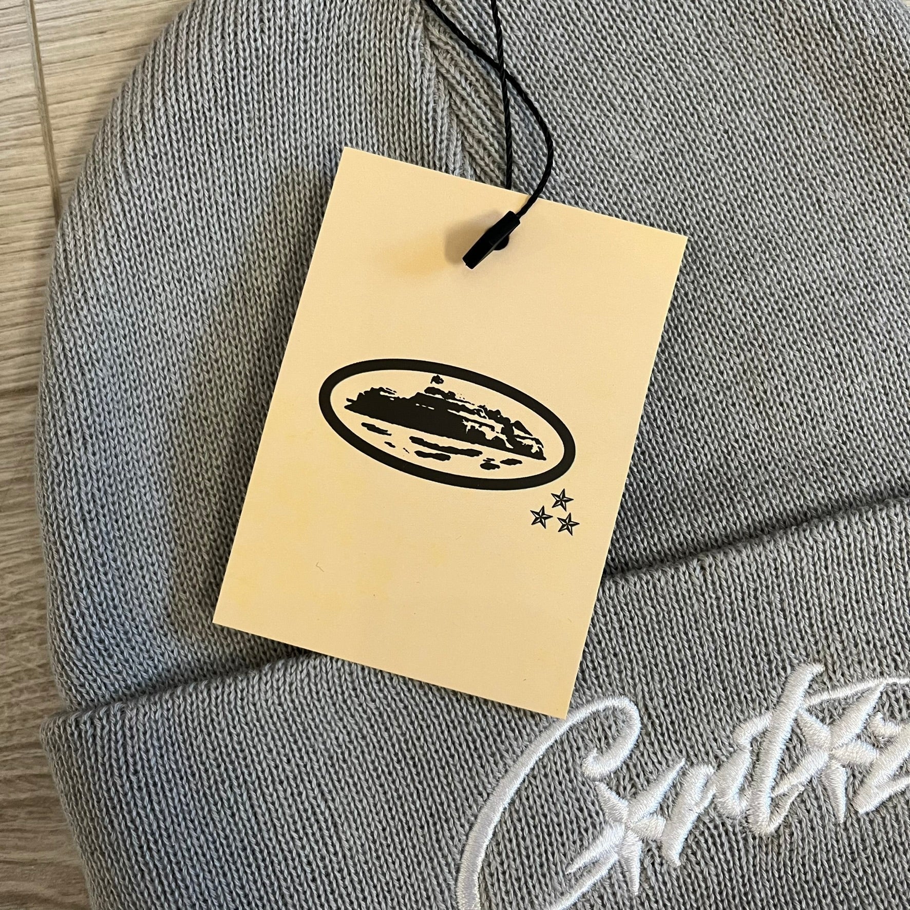corteiz allstarz folded beanie gray