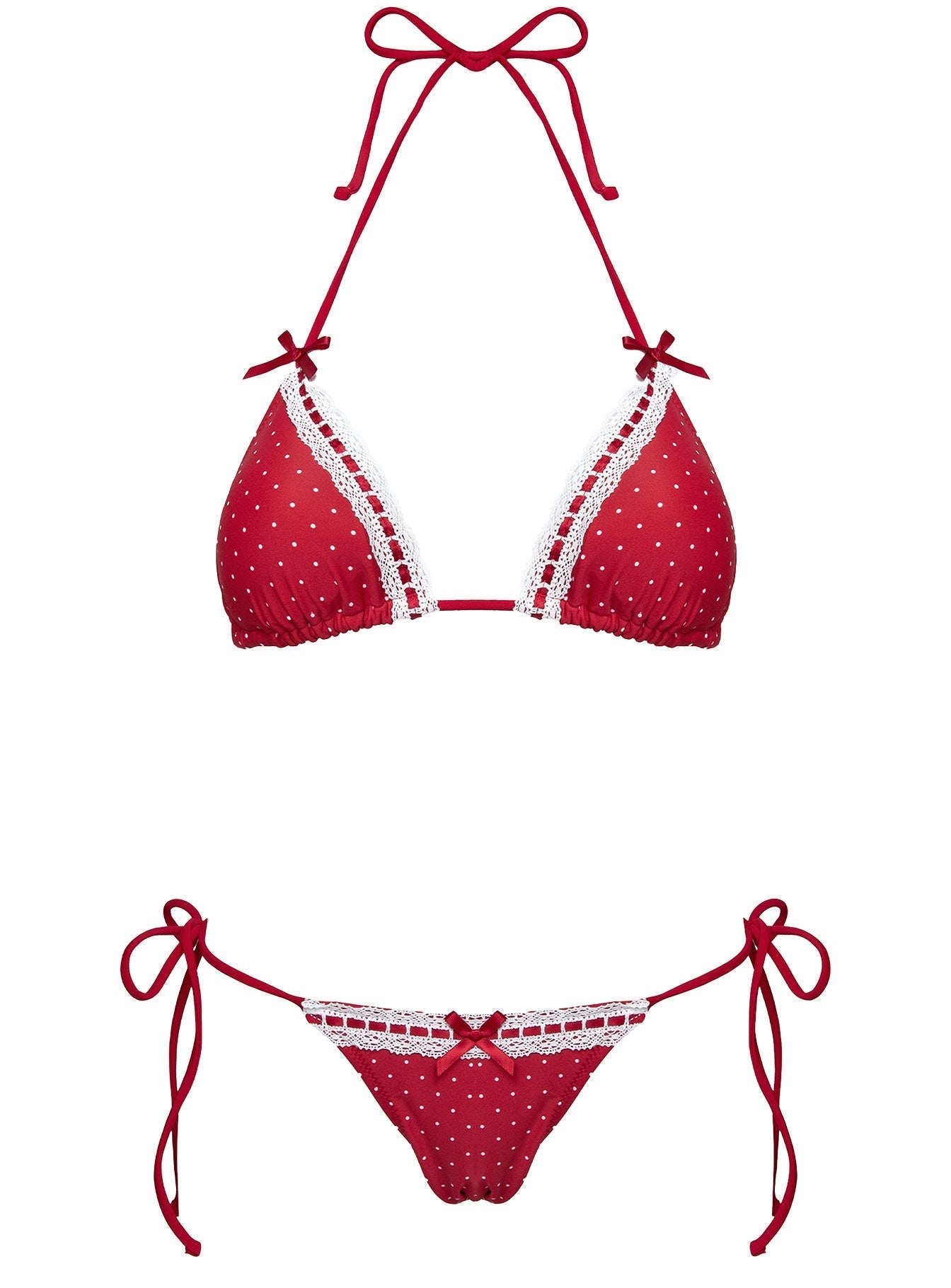 Crispy Bikini Bottoms Red Polka