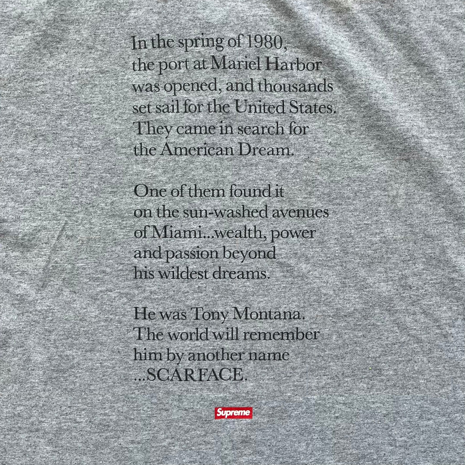 Supreme FW17 Scarface Split Grey Tee