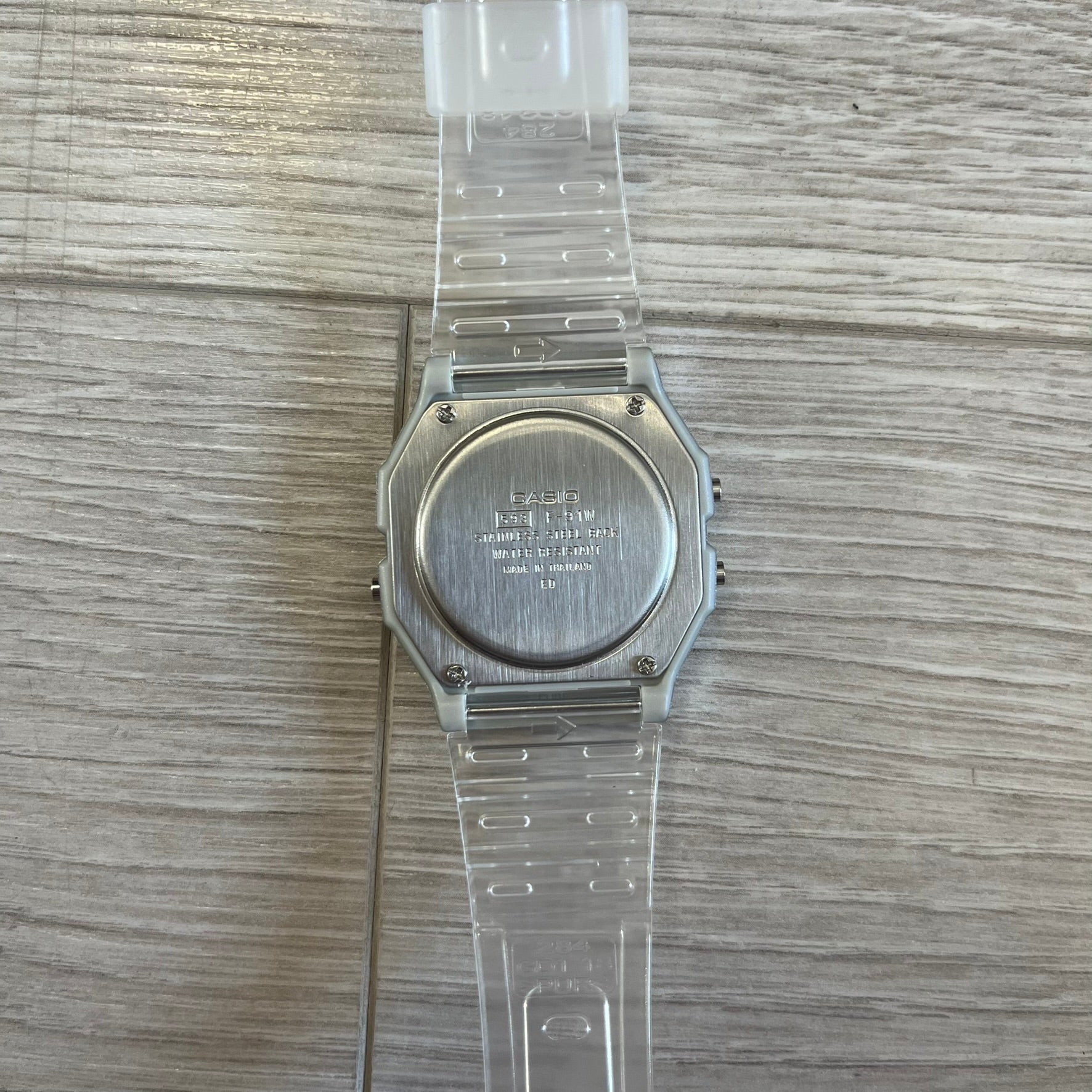 Casio F-91W "Synthwave" Gradient & Clear Digital Watch