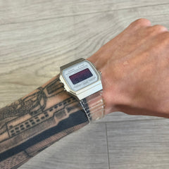 Casio F-91W "Synthwave" Gradient & Clear Digital Watch
