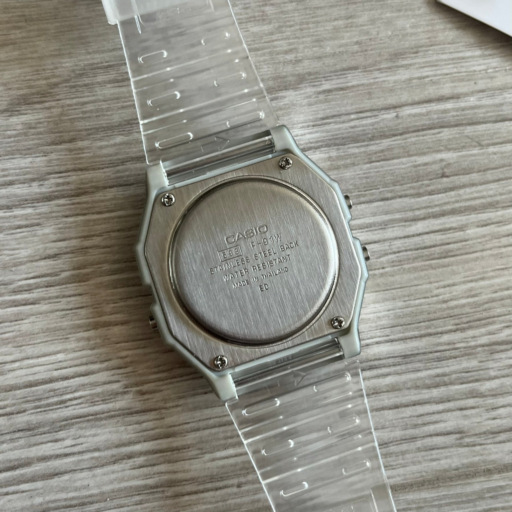 Casio F-91W "Watermelon" Gradient & Clear Digital Watch